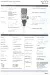 Burkert 8175 Ultrasonic Level Transmitter Specifications