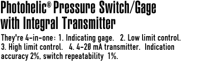 Series 3000SGT Photohelic Pressure Switch/Gage with Integral Transmitter